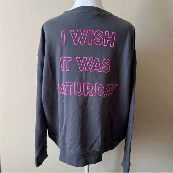 WILDFOX Drop Shoulder 100% Cotton Crewneck Graphic Sweater NWT - Size M - Picture 10 of 12